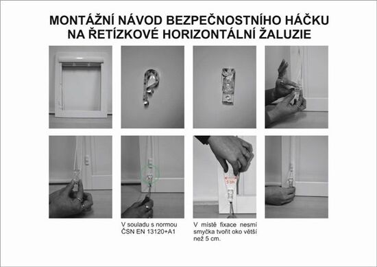 horizontální žaluzie_montáž bezpečnostního háčku